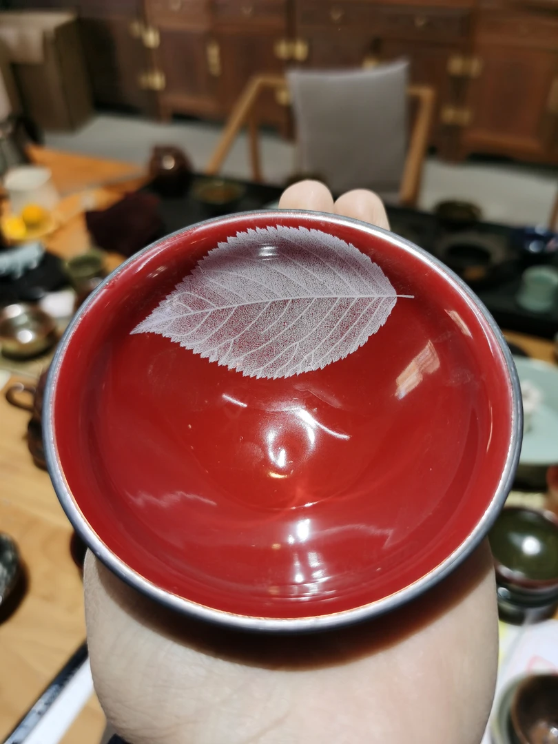 好看的木叶盏好看的红色杯子