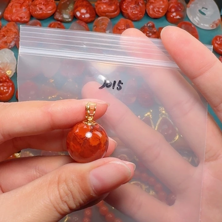 南红玛瑙南红18K金镶嵌