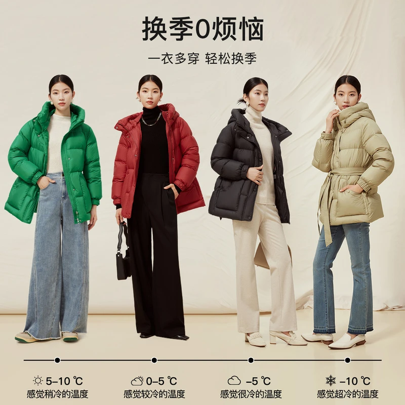 敦奴dunnu23冬时尚韩版连帽百搭宽松保暖加厚休闲羽绒服FS5Y2126