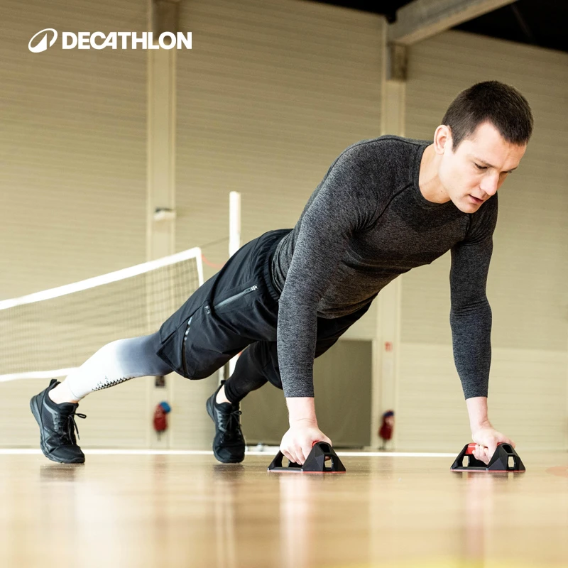 迪卡侬H型俯卧撑支架工字家用健身器材男女初学者蓝产品311441