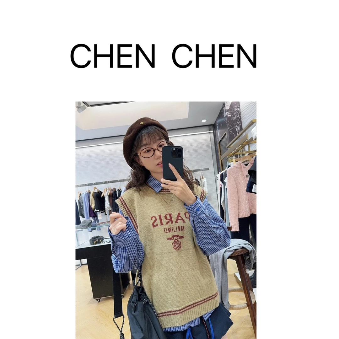 “温存日志”针织背心休闲时尚马甲-6112