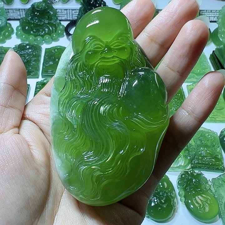 蛇纹石玉手把件未镶嵌几*W