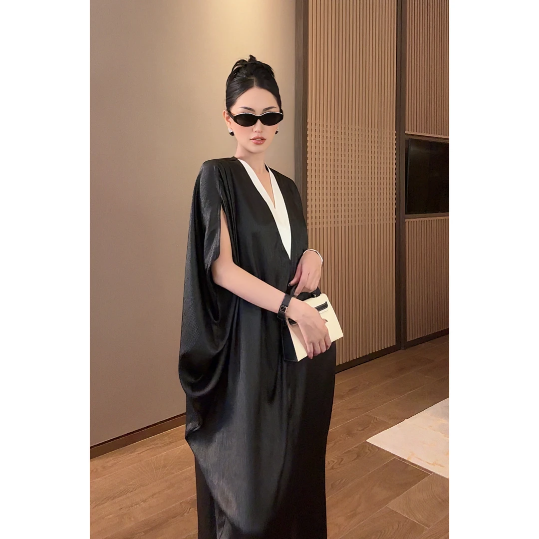 紫紫  瑞系美人 静奢风松弛连衣裙夏季时尚宽松连衣裙ZC06LZYL373