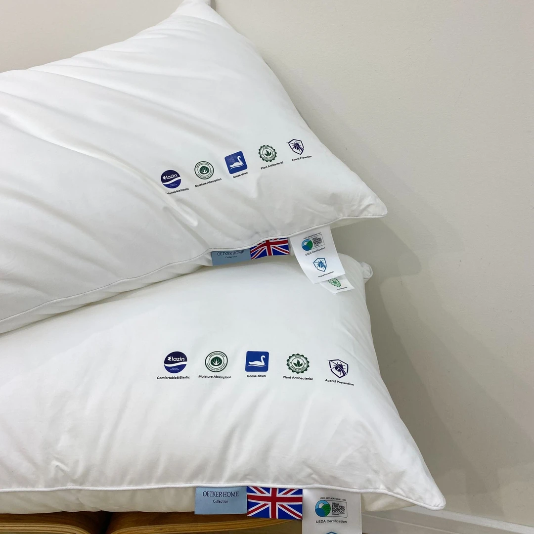 鹅绒枕丨全棉鹅绒枕芯柔软蓬松护颈助眠家用舒适睡眠枕头一对装