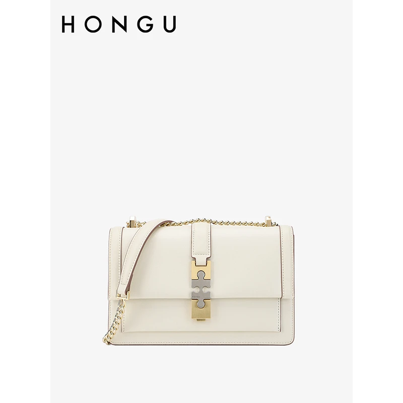 HONGU/红谷新款气质时尚女包简约方包小众链条包通勤单肩斜挎女包