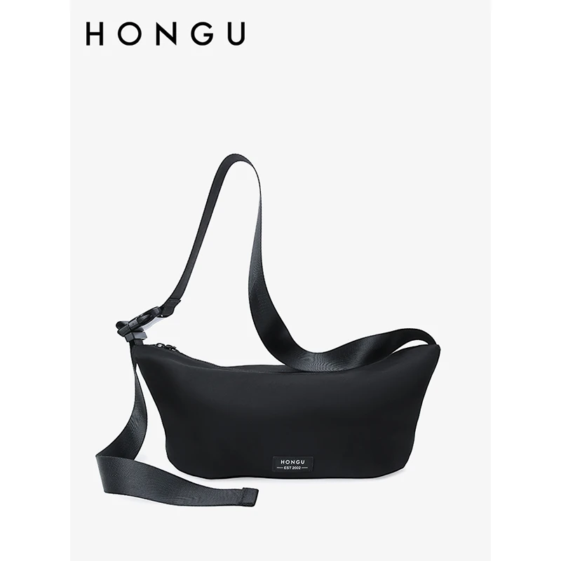 HONGU/红谷时尚简约休闲潮流单肩斜跨包中性通勤百搭织物防泼水包