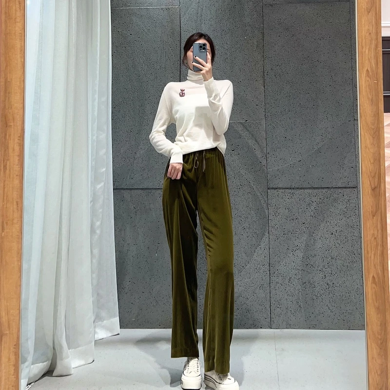 M1699简约百搭钉珠圆领减龄羊绒针织打底衫 衣长60 款号QS60998