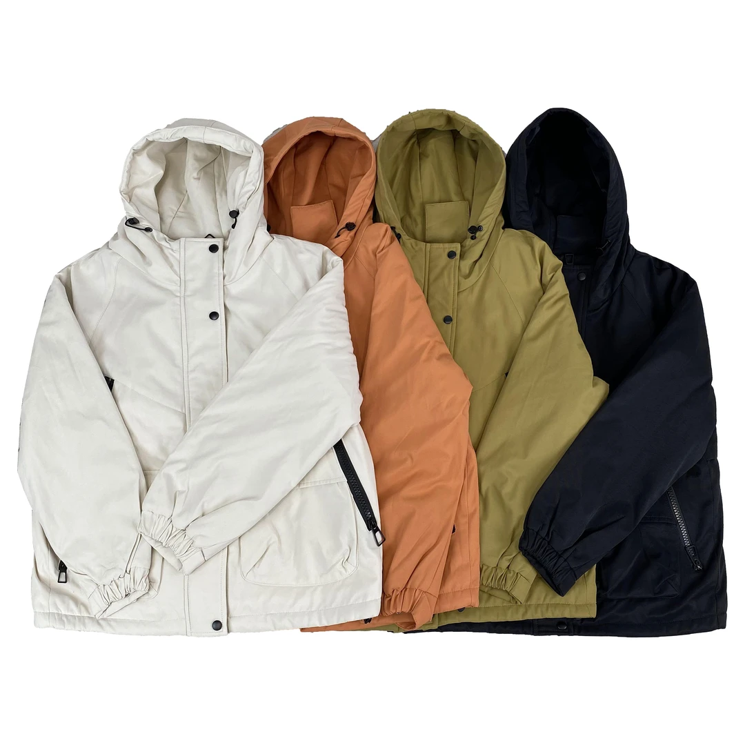 韩版连帽休闲加厚保暖外套女2024冬季新款时尚宽松百搭派克服A51