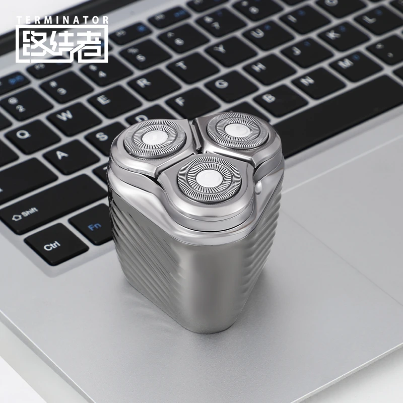 终结者小巧刮胡刀锰钢精钢机身全身水洗便携式充电式男士剃须刀