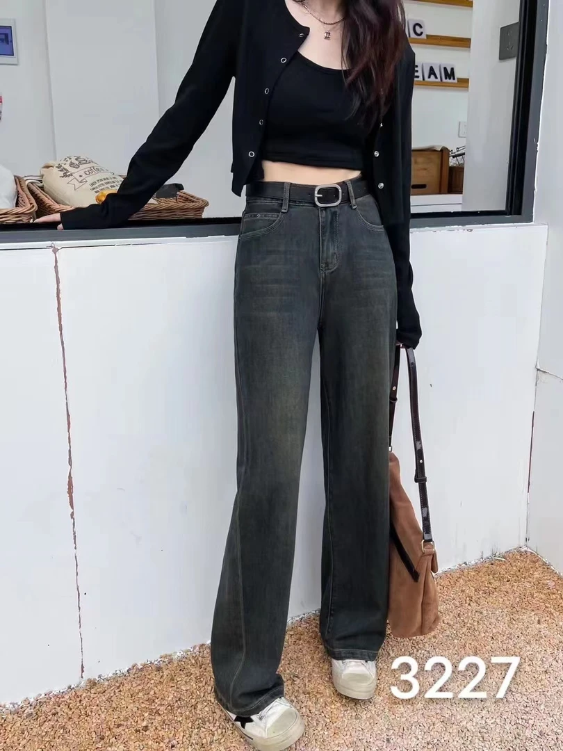 时尚秋款牛仔拖地裤