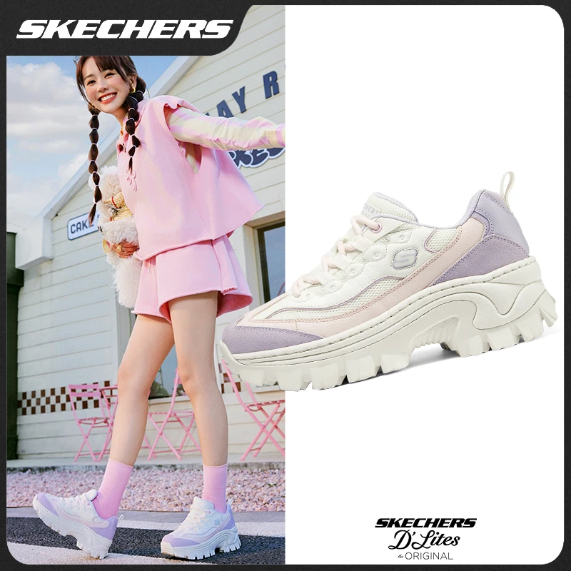 【蜜糕鞋】斯凯奇新配色秋季舒适时尚增高女鞋透气休闲老爹鞋177233