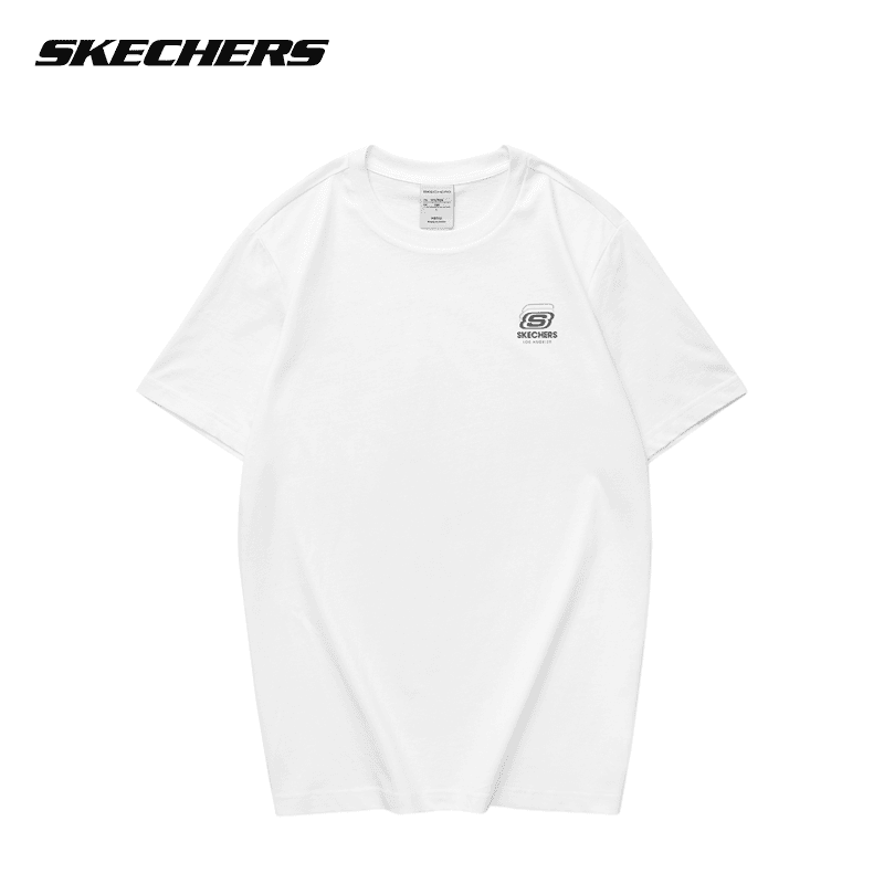 SKECHERS/斯凯奇夏季透气短袖舒适男女圆领短袖百搭运动休闲T恤