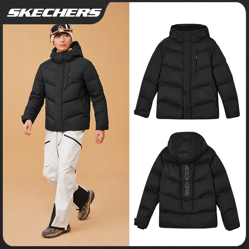 SKECHERS/斯凯奇2024冬季梭织短款羽绒服男外套保暖服装L423M138
