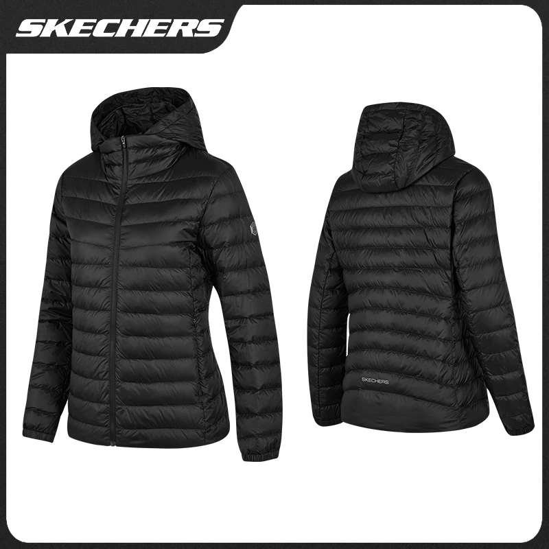 SKECHERS/斯凯奇羽绒外套梭织短款女士时尚保暖运动上衣P423W011