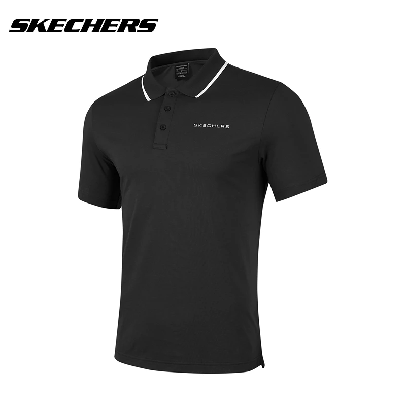 SKECHERS/斯凯奇夏季POLO衫男士T恤透气针织简约运动短袖休闲