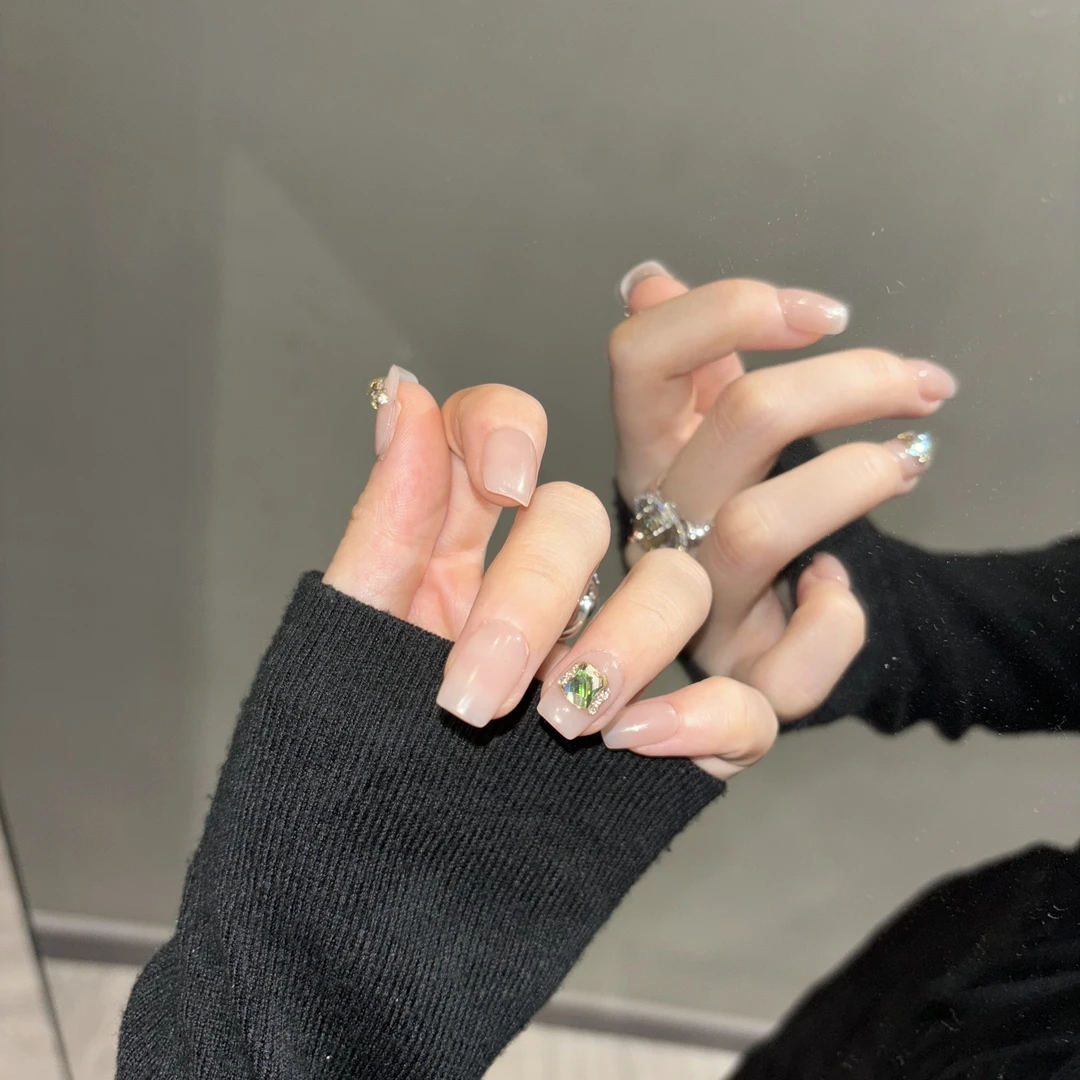 【霓虹】缇觅轻奢高级简约气质小短甲全华子钻纯手工可拆卸式穿戴甲