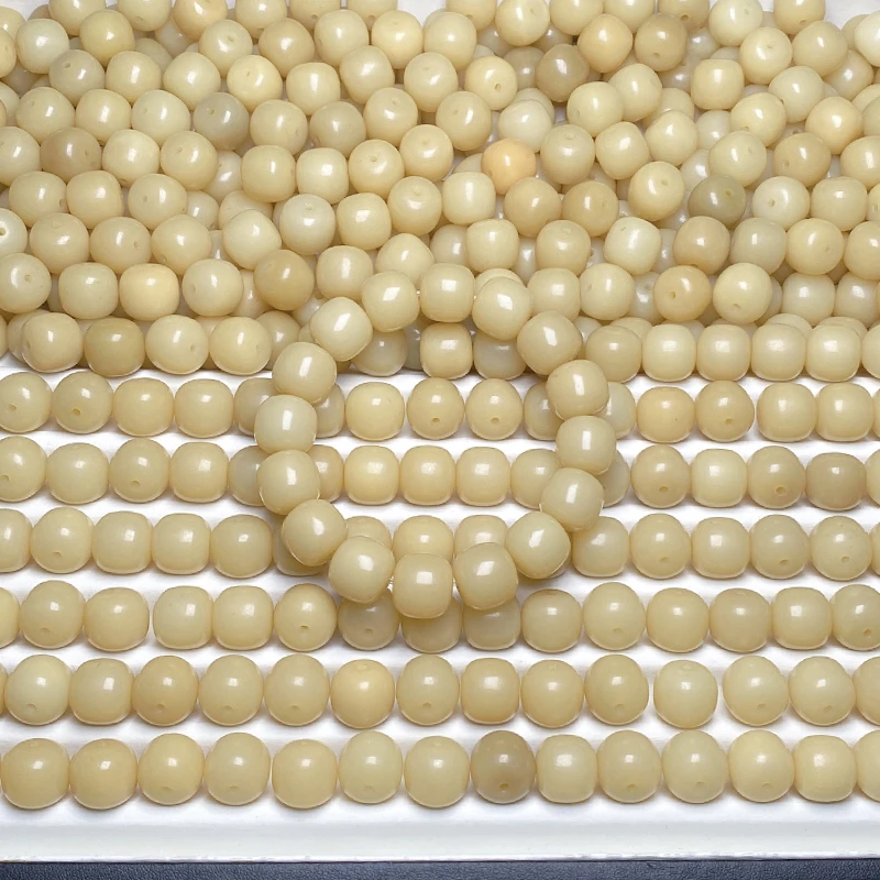 奶咖色大卡14mm桶珠玉化菩提散珠