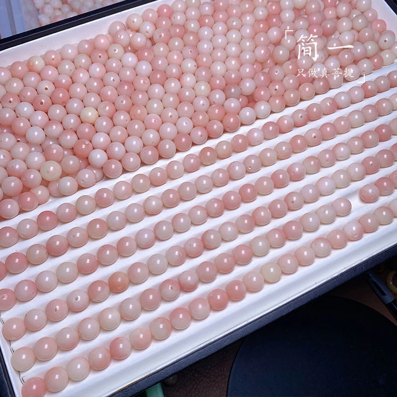 粉色水蜜桃圆珠卡12mm学生盘玩diy散珠菩提可做手持手串可爱粉嫩