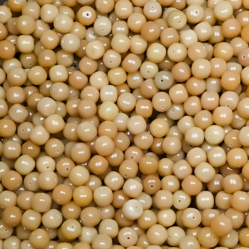 奶咖干磨散珠卡13x14mm玉化干磨菩提根散珠自行DIY搭配散装精品