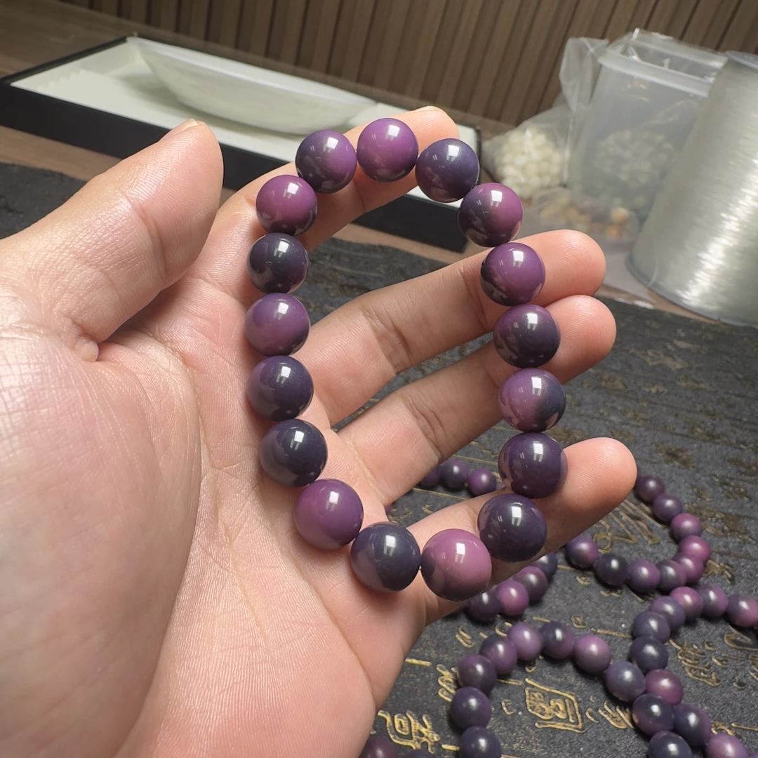 紫葡萄色菩提圆珠卡12直播间浮力