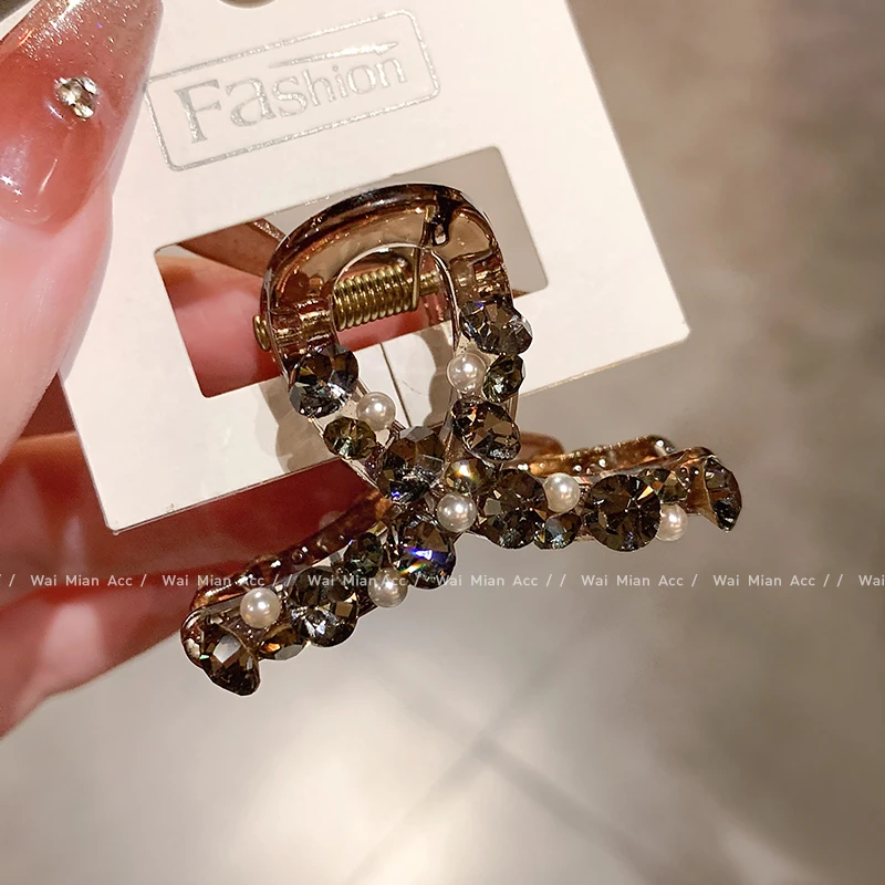 日韩新款满钻小抓夹女网红半抓发夹百搭气质侧边碎发夹发饰