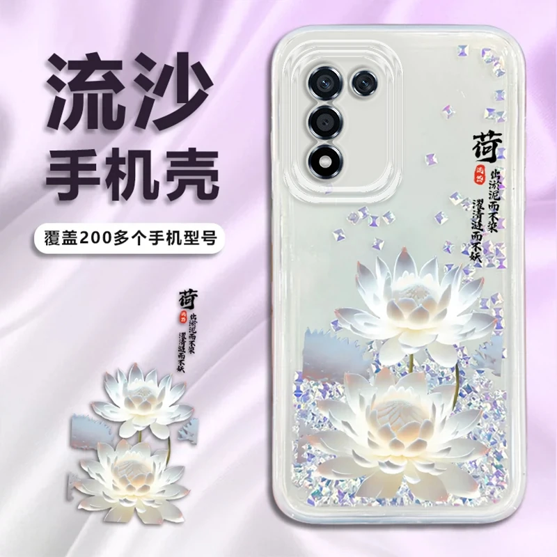 适用真我Q3S荷花流沙闪闪摄像头全包防摔手机壳