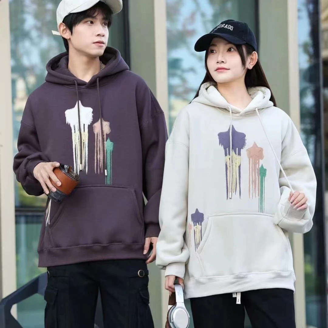 8603青少年潮款百搭休闲加绒卫衣