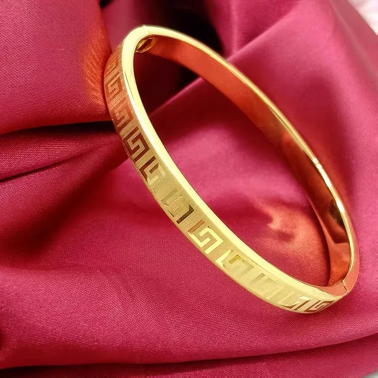 合金手镯 长城纹卡扣手镯