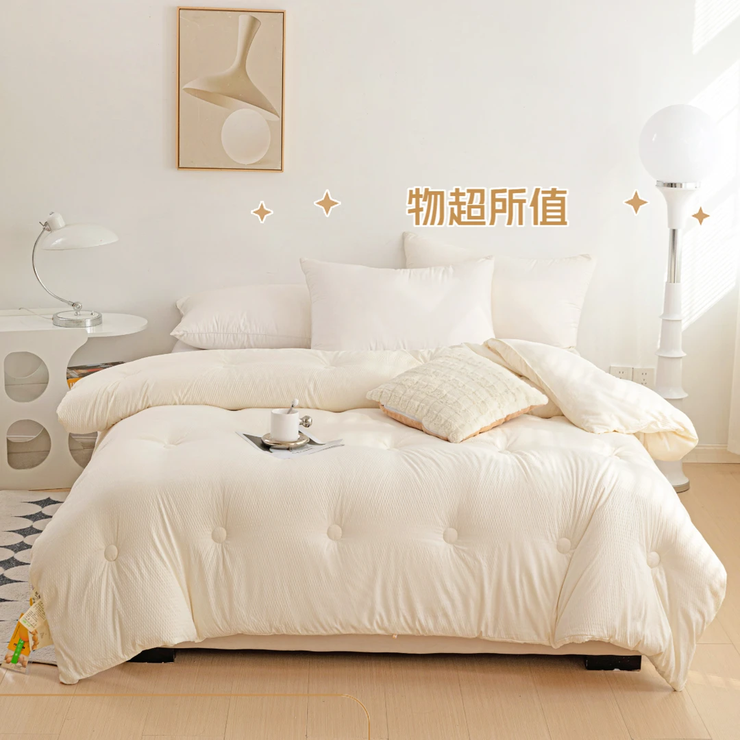 泡泡纱大豆冬被柔软加厚单人学生宿舍秋冬被