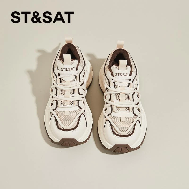 星期六厚底增高老爹鞋女鞋松糕鞋2024秋冬季款加绒棉鞋休闲运动鞋