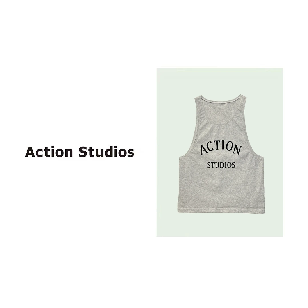 Action Studios/ 大大推荐 夏季简约宽松老汉字母背心8960
