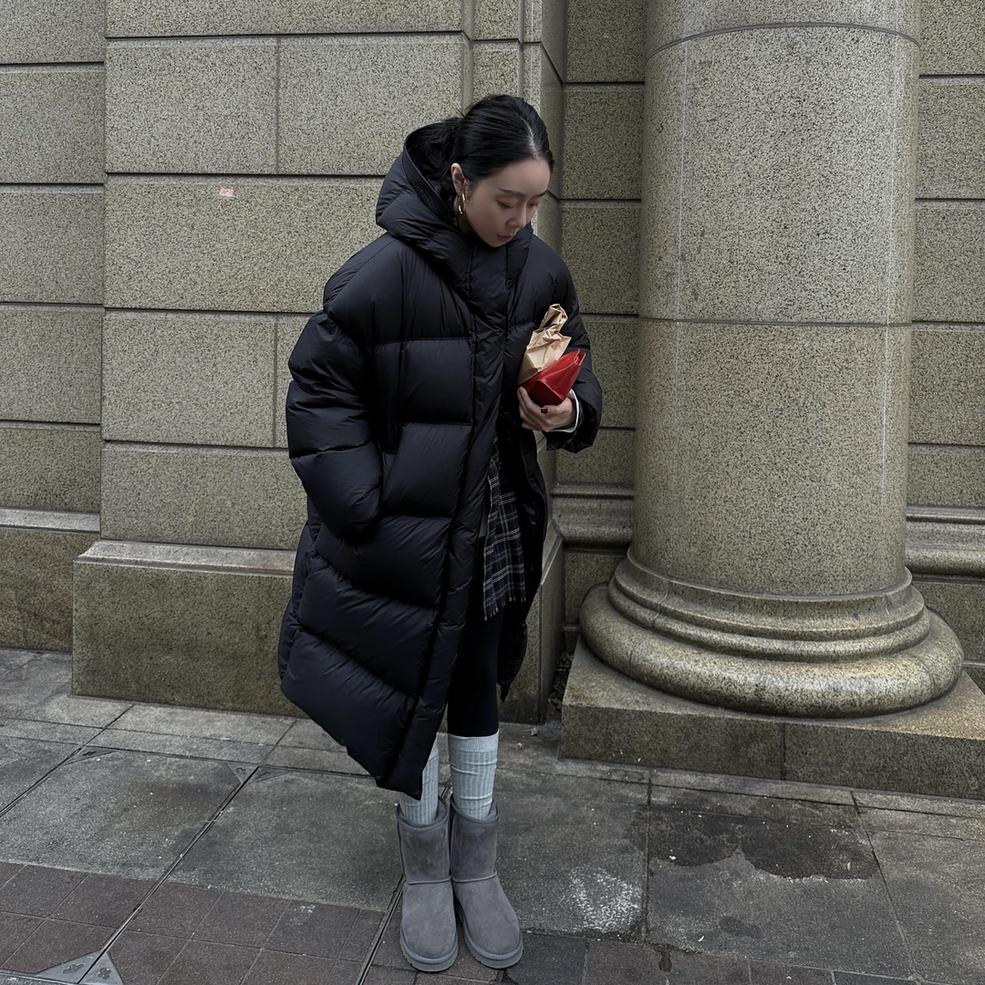 Action Studios 【520】冬季新款男女同款连帽长款保暖羽绒服520