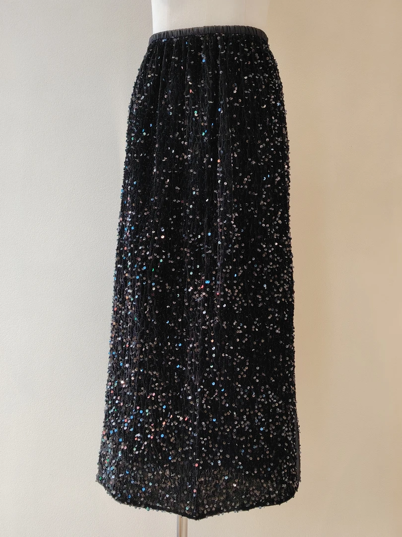 5折FONMEY 梵迷黑色亮片半裙