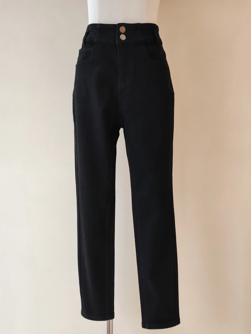 FONMEY 梵迷黑色牛仔铅笔裤