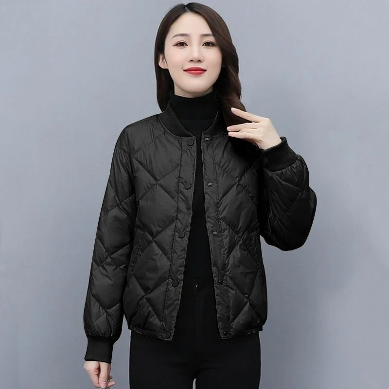 秋冬2023冬季轻薄妈妈小个子时尚小棉袄棒球羽绒服棉服女韩版短款