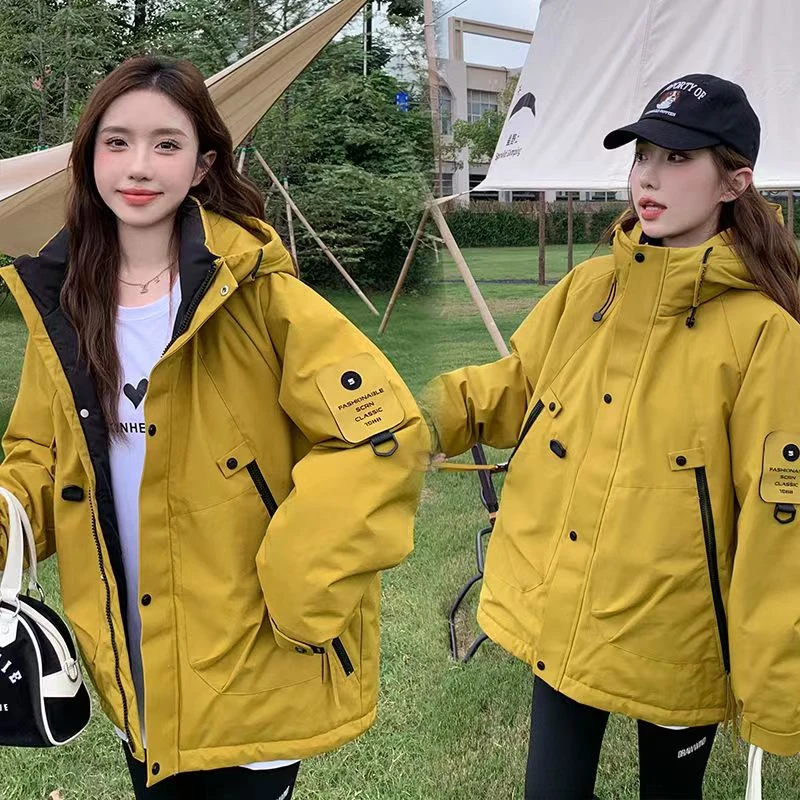 秋冬冲锋衣2023年新款羽绒羽绒服女外套冬季工装户外宽松小众设