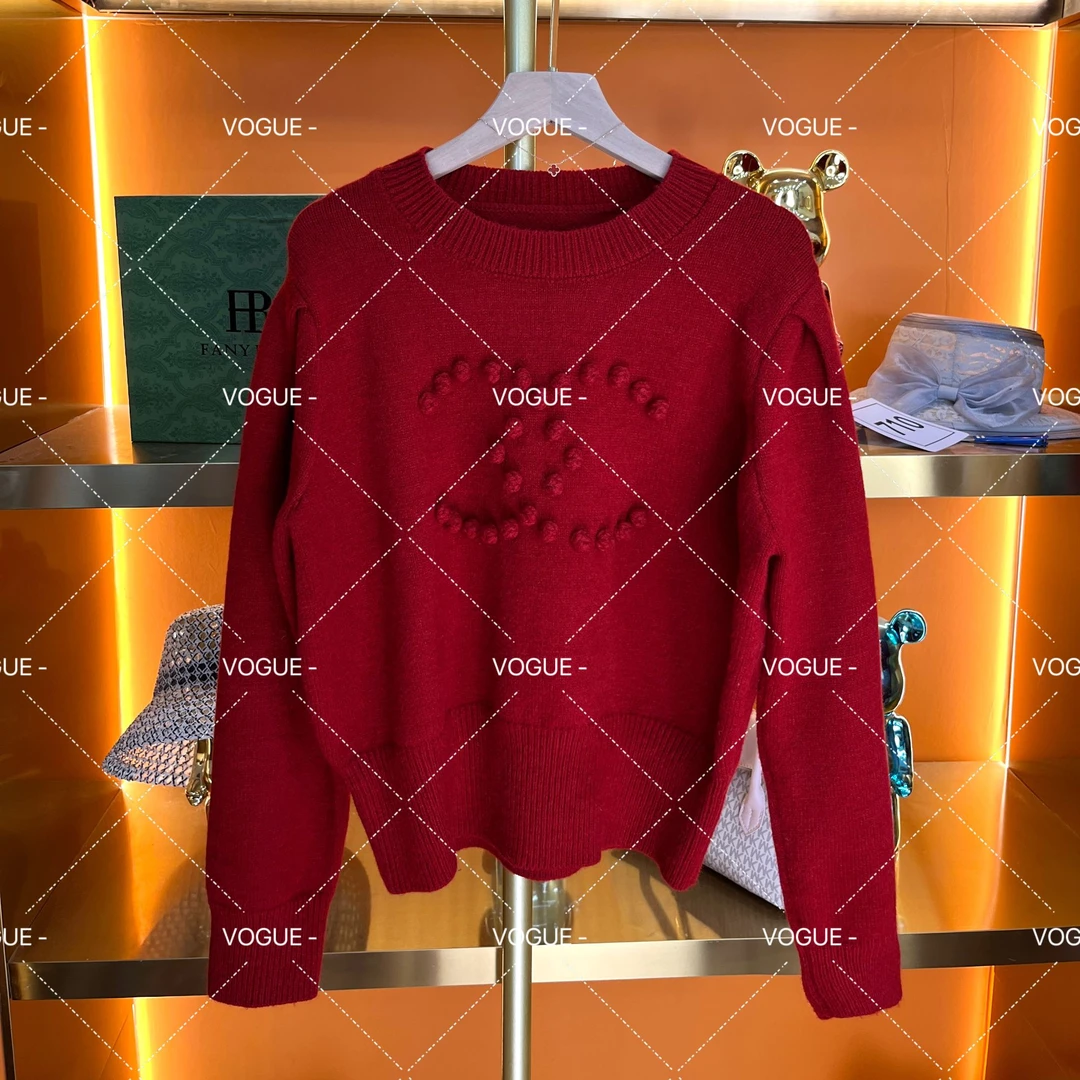 羊毛新款圆领套头毛衣女慵懒风宽松百搭针织衫好看上衣my006