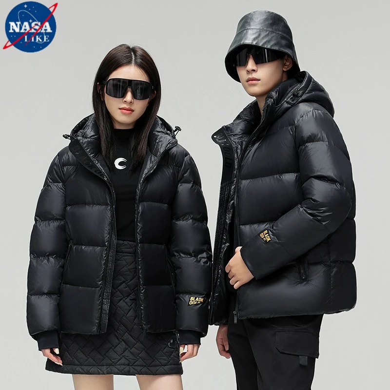 NASA户外运动黑金棉服冬季棉衣男加厚连帽外套石墨烯发热棉袄子
