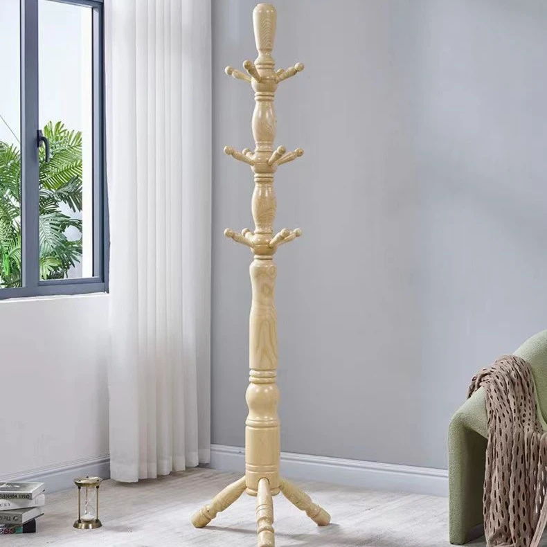 白蜡木衣帽架卧室落地挂衣架家用单杆衣服架子现代简约客厅立式