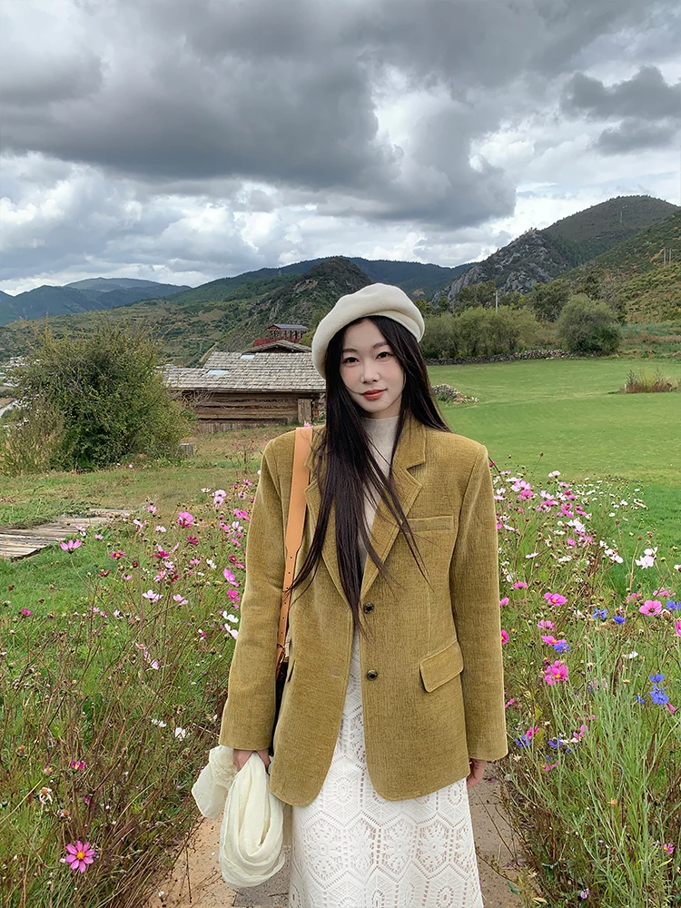 EIA一尧【秋物集】复古松弛文艺西装外套气质秋冬小众休闲百搭外套