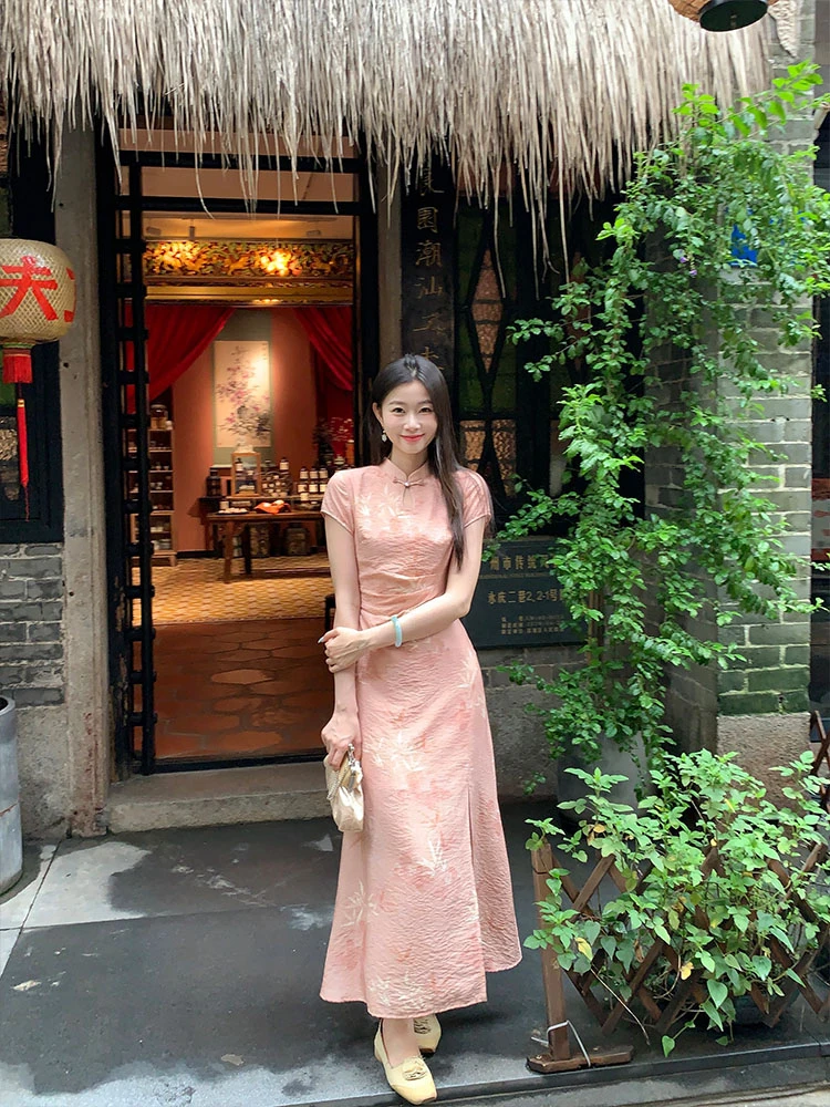 EIA一尧新中式国风【嫣然】素雅气质中国风改良旗袍温婉少女感长裙