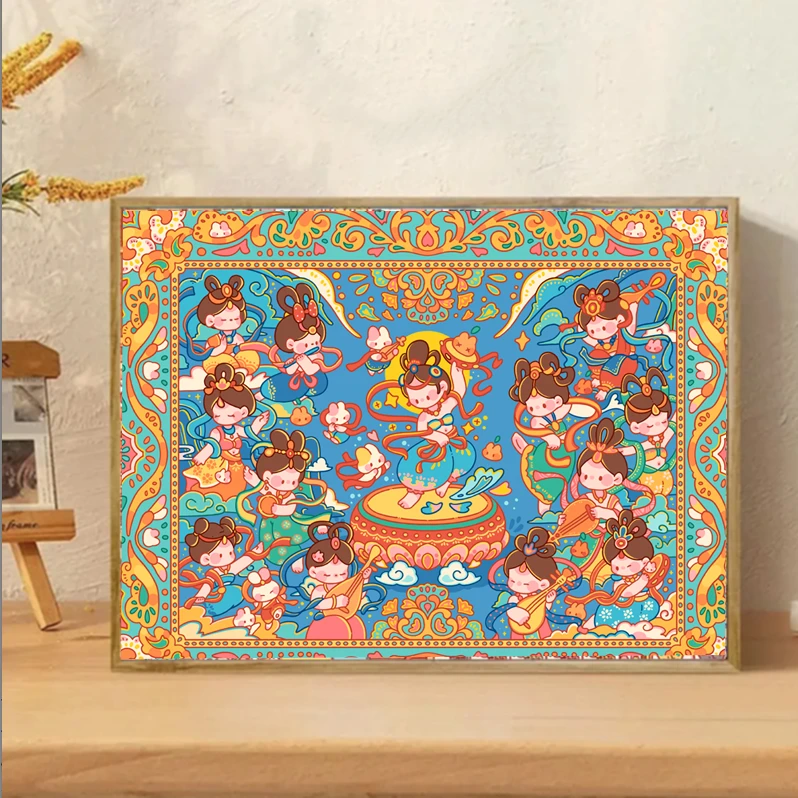 【奶香镇】diy数字油画接待背板大幅丙烯画手绘画手工画减压装饰画