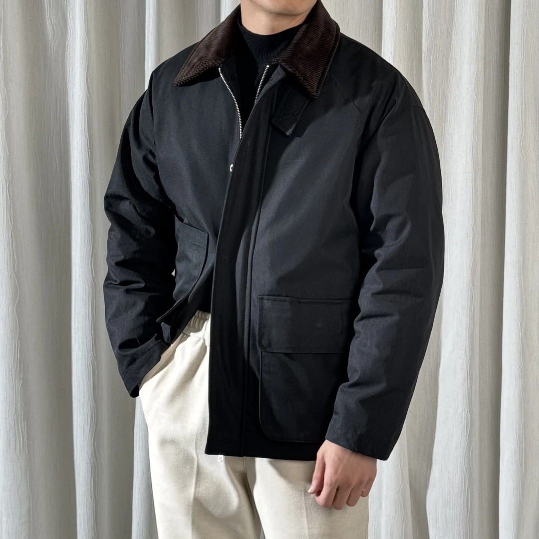 和一合集冬季新款男生翻领老钱风猎装保暖百搭通勤休闲白鸭羽绒服