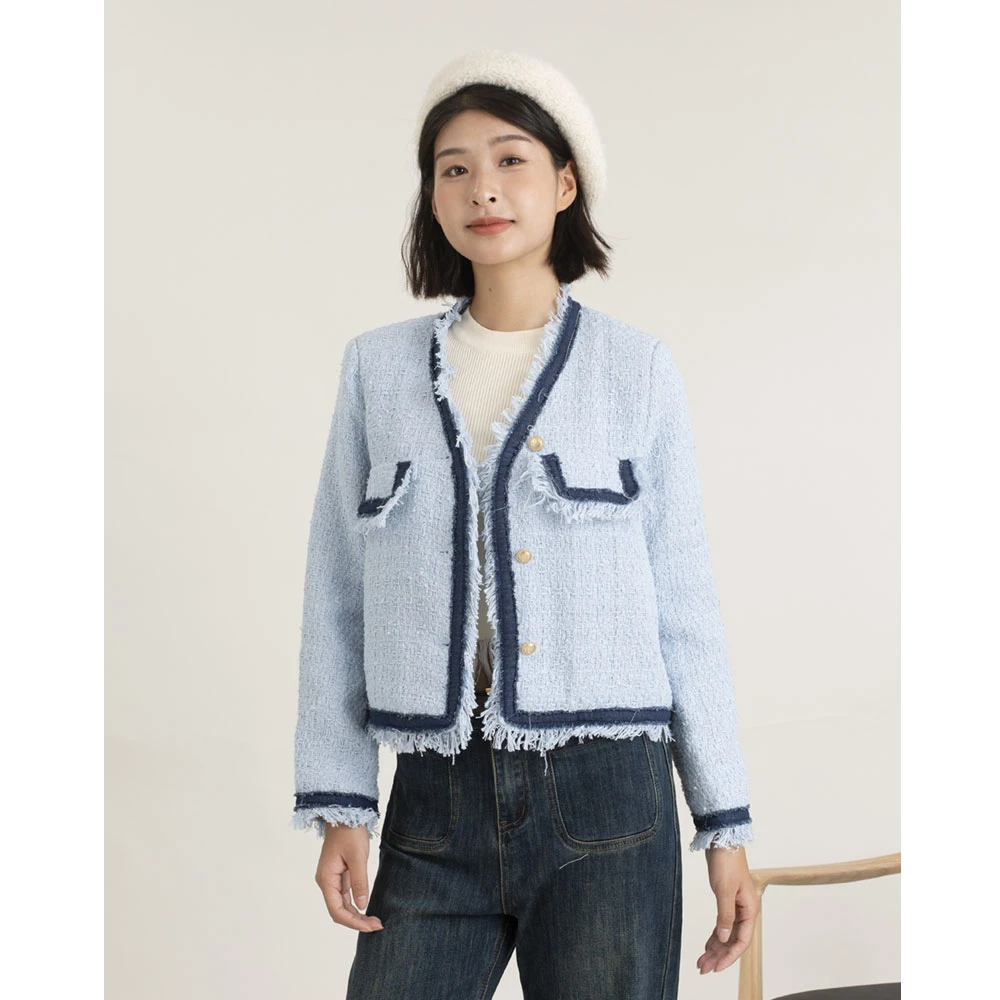 Galaxy Habitat/银河栖息地小香风时尚减龄撞色短款外套G27CW0747