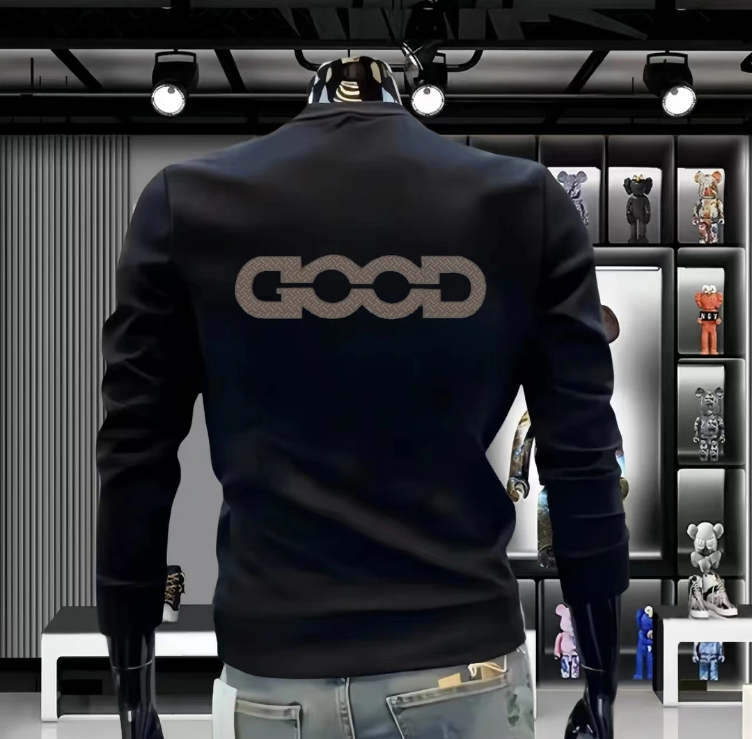 亲肤索温时尚创意个性字母印花加绒保暖卫衣圆领套头秋冬季男上衣