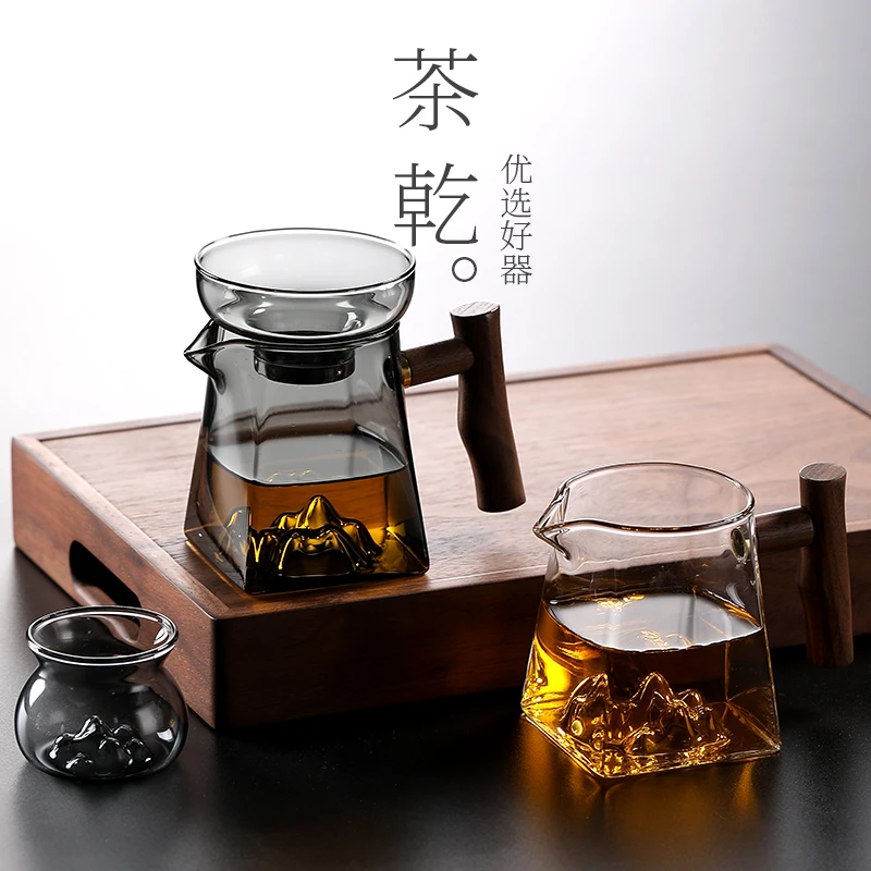 公道杯玻璃加厚耐热分茶器倒茶杯公杯功夫茶具观山公杯家用公道杯