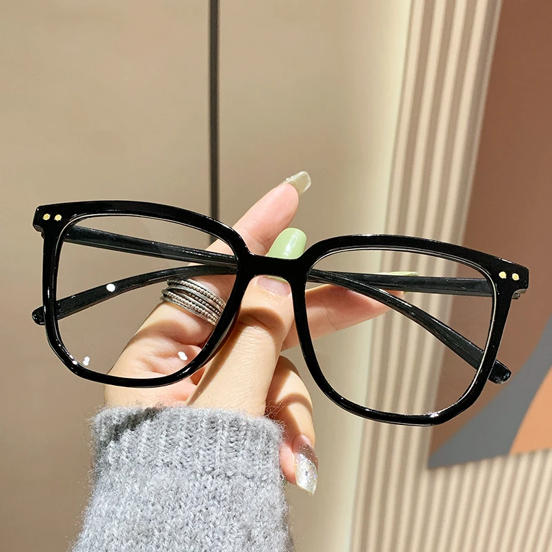 网红大框超轻无镜片防蓝光防辐射平光ins高颜值网红同款渐变色镜