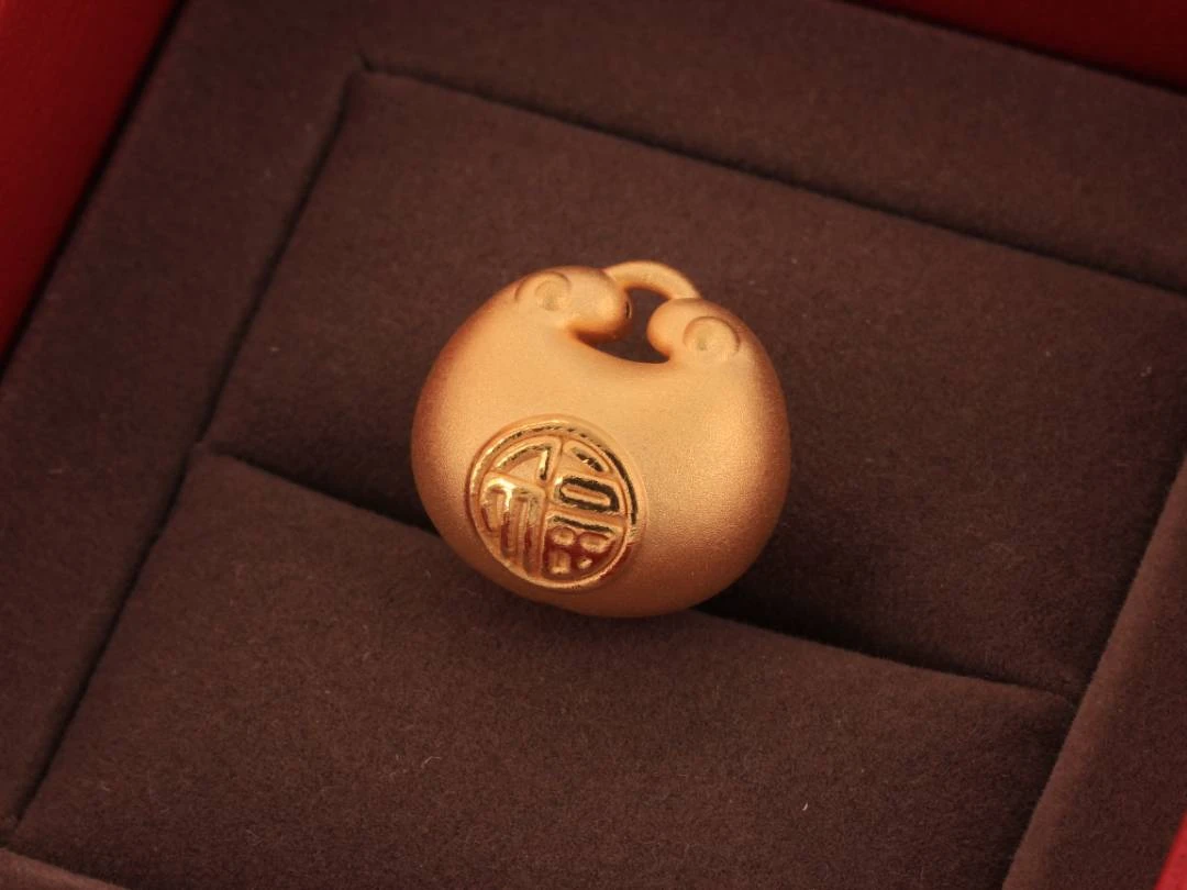 Chow Tai Seng/周大生黄金小小胖福手编专属足金手链挂坠妈妈首饰