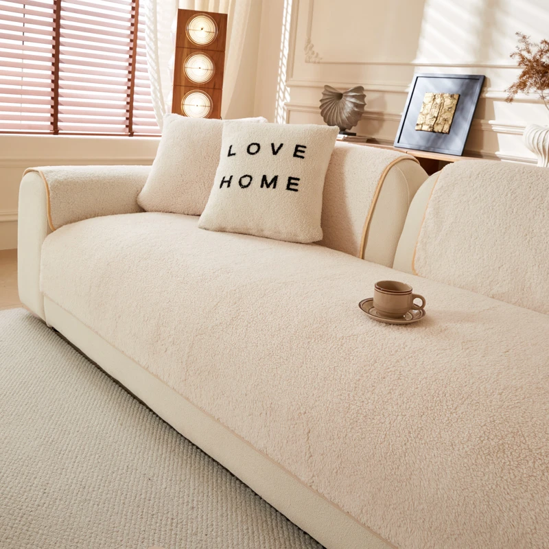加厚羊羔绒沙发垫高档毛绒沙发垫简约防滑沙发垫沙发垫网红款坐垫