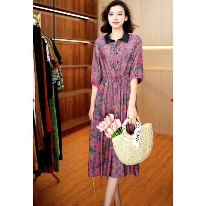 7832-29梦幻花园新款气质连衣裙